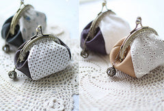Handmade cute womens leather small change coin wallet pouch purse for women - EverHandmade
