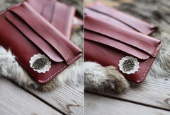 Handmade vintage sweet pretty red flower leather iphone case cover for women/lady girl - EverHandmade