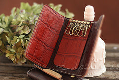 Handmade cute pretty modern leather small keys wallet pouch purse for women/lady girl