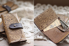 Handmade vintage classic rustic leather small keys wallet pouch purse for women/lady girl - EverHandmade