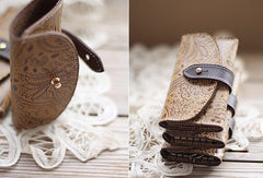 Handmade vintage classic rustic leather small keys wallet pouch purse for women/lady girl - EverHandmade