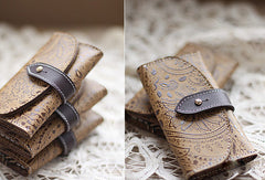 Handmade vintage classic rustic leather small keys wallet pouch purse for women/lady girl - EverHandmade