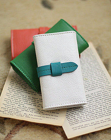 Handmade sweet cute pretty leather small keys wallet pouch purse for women/lady girl