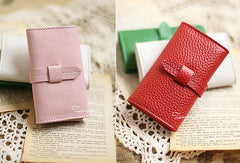 Handmade sweet cute pretty leather small keys wallet pouch purse for women/lady girl