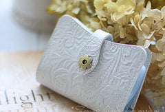 Handmade sweet pretty modern leather small cards wallet pouch purse for women/lady girl