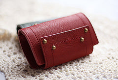 Handmade vintage sweet pretty leather small keys wallet pouch purse for women/lady girl