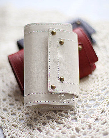 Handmade vintage sweet pretty leather small keys wallet pouch purse for women/lady girl - EverHandmade