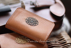 Handmade vintage pretty flower leather small keys wallet pouch purse for women/lady girl