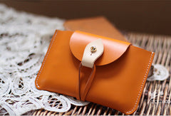Handmade vintage rustic pretty leather iphone case cover bag pouch for women/lady girl