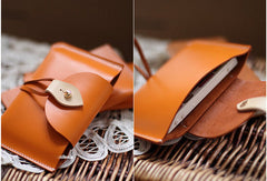 Handmade vintage rustic pretty leather iphone case cover bag pouch for women/lady girl