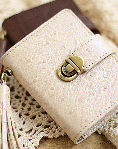 Handmade cute pretty cilice leather small cards wallet pouch purse for women/lady girl - EverHandmade