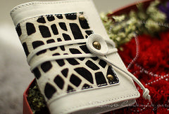Handmade cute pretty cilice leather small cards wallet pouch purse for women/lady girl