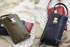Handmade sweet modern pretty leather iphone case cover bag pouch for women/lady girl - EverHandmade