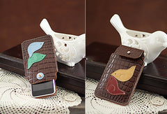 Handmade vintage sweet pretty leather iphone case cover bag pouch for women/lady girl - EverHandmade