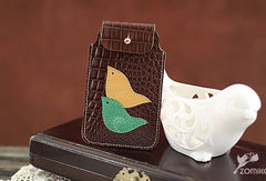 Handmade vintage sweet pretty leather iphone case cover bag pouch for women/lady girl