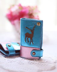 Handmade vintage sweet pretty leather small keys wallet pouch purse for women/lady girl