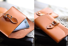 Handmade vintage rustic pretty leather iphone case cover bag pouch for women/lady girl - EverHandmade