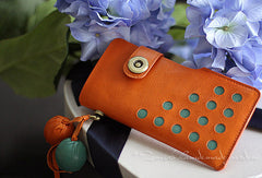 Handmade vintage rustic pretty leather iphone case cover bag pouch for women/lady girl - EverHandmade