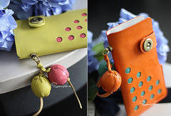 Handmade vintage rustic pretty leather iphone case cover bag pouch for women/lady girl - EverHandmade