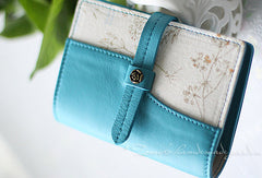 Handmade sweet cute split joint leather billfold passport bifold wallet for women/lady girl