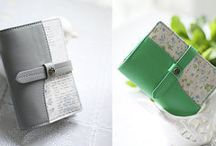Handmade sweet cute split joint leather billfold passport bifold wallet for women/lady girl