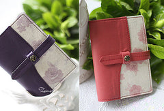 Handmade sweet cute split joint leather billfold passport bifold wallet for women/lady girl