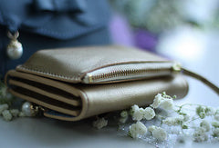 Handmade vintage cute bowknot leather billfold bifold wallet for women/lady - EverHandmade