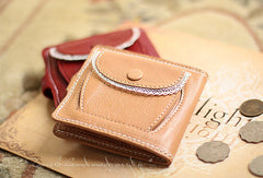 Handmade vintage cute sweet lace leather small bifold wallet for women/lady - EverHandmade