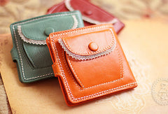 Handmade vintage cute sweet lace leather small bifold wallet for women/lady - EverHandmade