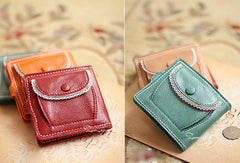 Handmade vintage cute sweet lace leather small bifold wallet for women/lady - EverHandmade