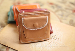 Handmade vintage cute sweet lace leather small bifold wallet for women/lady - EverHandmade