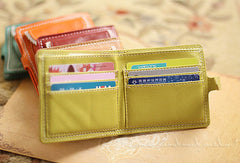 Handmade vintage cute sweet lace leather small bifold wallet for women/lady - EverHandmade