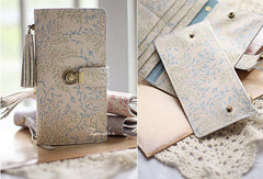 Handmade vintage womens leather long wallet Long bifold wallet for women