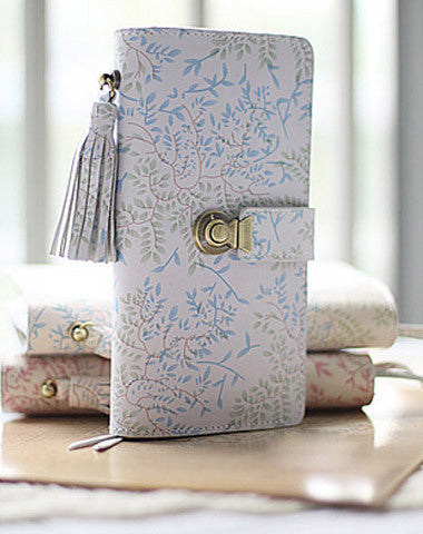 Handmade vintage womens leather long wallet Long bifold wallet for women - EverHandmade