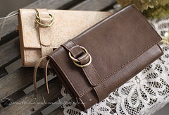 Handmade pretty modern accordion leather long iphone bifold wallet for women/lady girl - EverHandmade