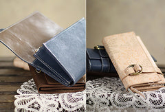 Handmade pretty modern accordion leather long iphone bifold wallet for women/lady girl - EverHandmade