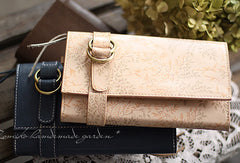 Handmade pretty modern accordion leather long iphone bifold wallet for women/lady girl - EverHandmade