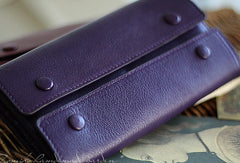 Handmade fashion red purple orange leather long iphone bifold wallet for women/lady girl - EverHandmade