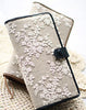 Handmade vintage rustic sweet lace leather long bifold wallet for women/lady girl - EverHandmade