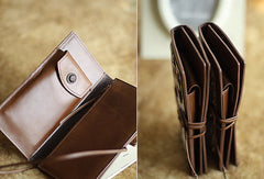 Handmade vintage leopard print cilice leather long bifold wallet for women/lady - EverHandmade