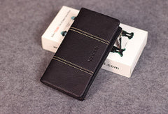 Leather men clutch black vintage zip multi cards clutch men long wallet purse clutch