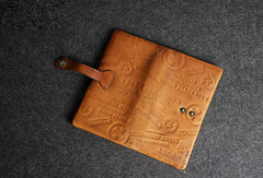 Handmade leather men wallet clutch brown vintage clutch men long wallet purse clutch