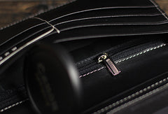Leather men long wallet clutch black vintage modern clutch men phone purse clutch - EverHandmade