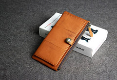 Leather men clutch brown vintage zip clutch men phone long wallet purse clutch