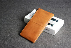 Leather men clutch brown vintage zip clutch men phone long wallet purse clutch