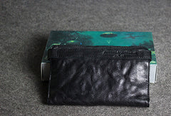 Handmade leather men clutch coffee vintage zip clutch men long wallet purse clutch - EverHandmade