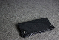 Handmade leather men clutch coffee vintage zip clutch men long wallet purse clutch - EverHandmade