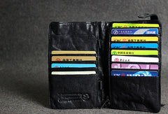 Handmade leather men clutch coffee vintage zip clutch men long wallet purse clutch - EverHandmade