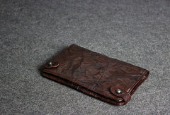 Handmade leather men clutch coffee vintage zip clutch men long wallet purse clutch - EverHandmade