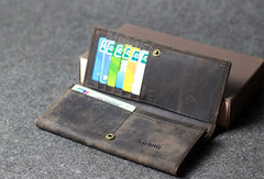 Handmade leather men clutch long wallet vintage clutch long wallet purse clutch - EverHandmade